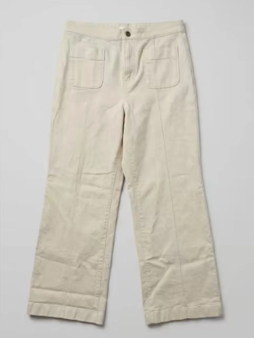 Cream Wide-Leg Women's Jeans
